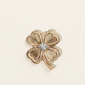 Diamond Four Leaf Clover Brooch & Pendant | 0.08ct | Chic Pick
