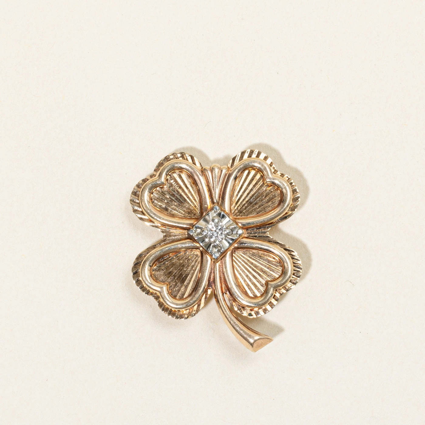 Diamond Four Leaf Clover Brooch & Pendant | 0.08ct | Chic Pick