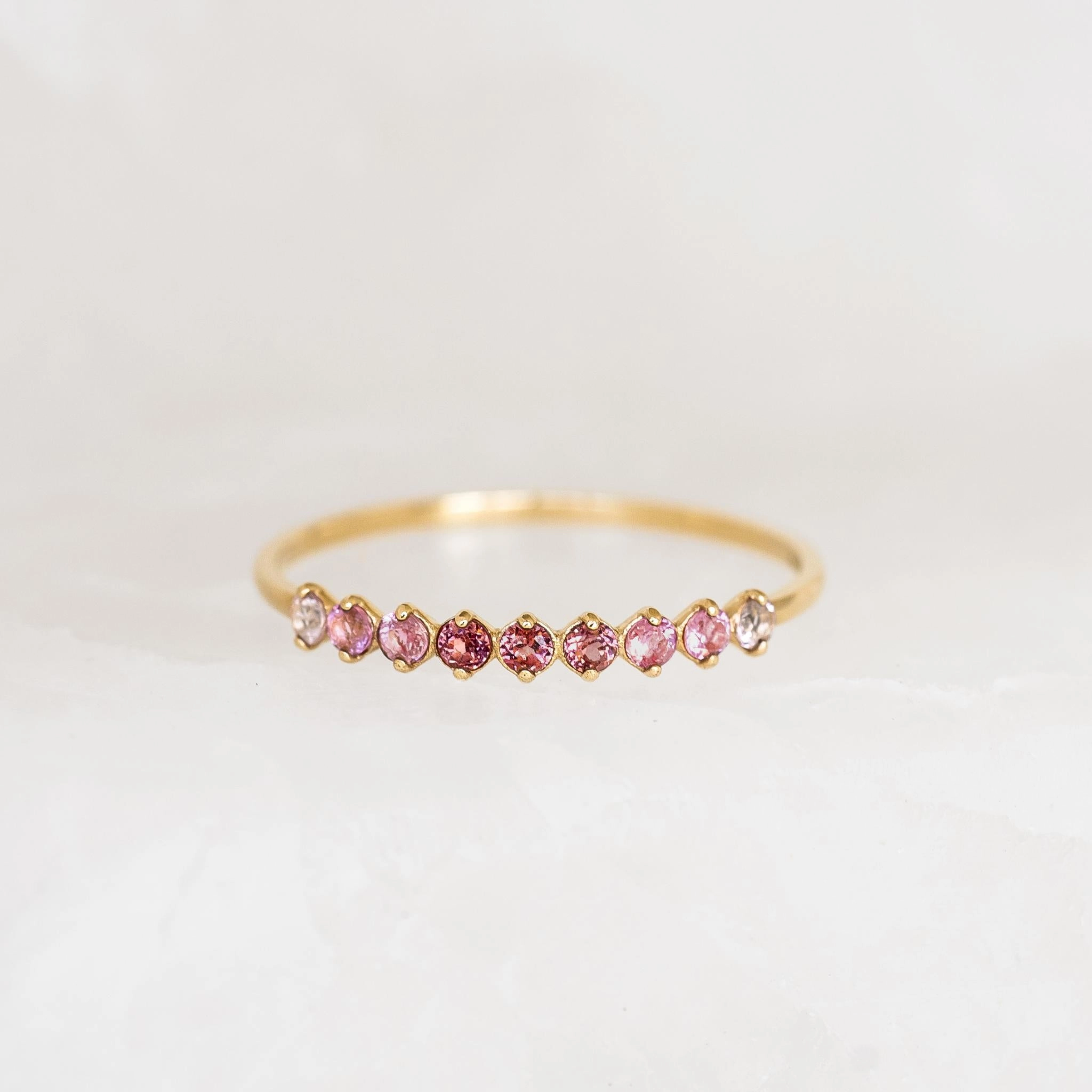 All Day Style understated look July Birthstone Ring 14k Gold - Ombre Tourmaline