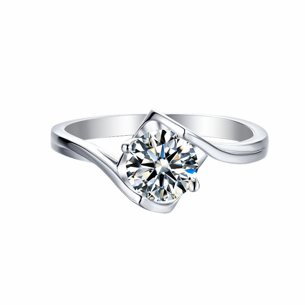Round Brilliant Heart Ring | S925 | Moissanite Trendy Accent