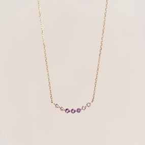 Textile Shine February Birthstone Necklace 14k Gold - Ombre Amethyst