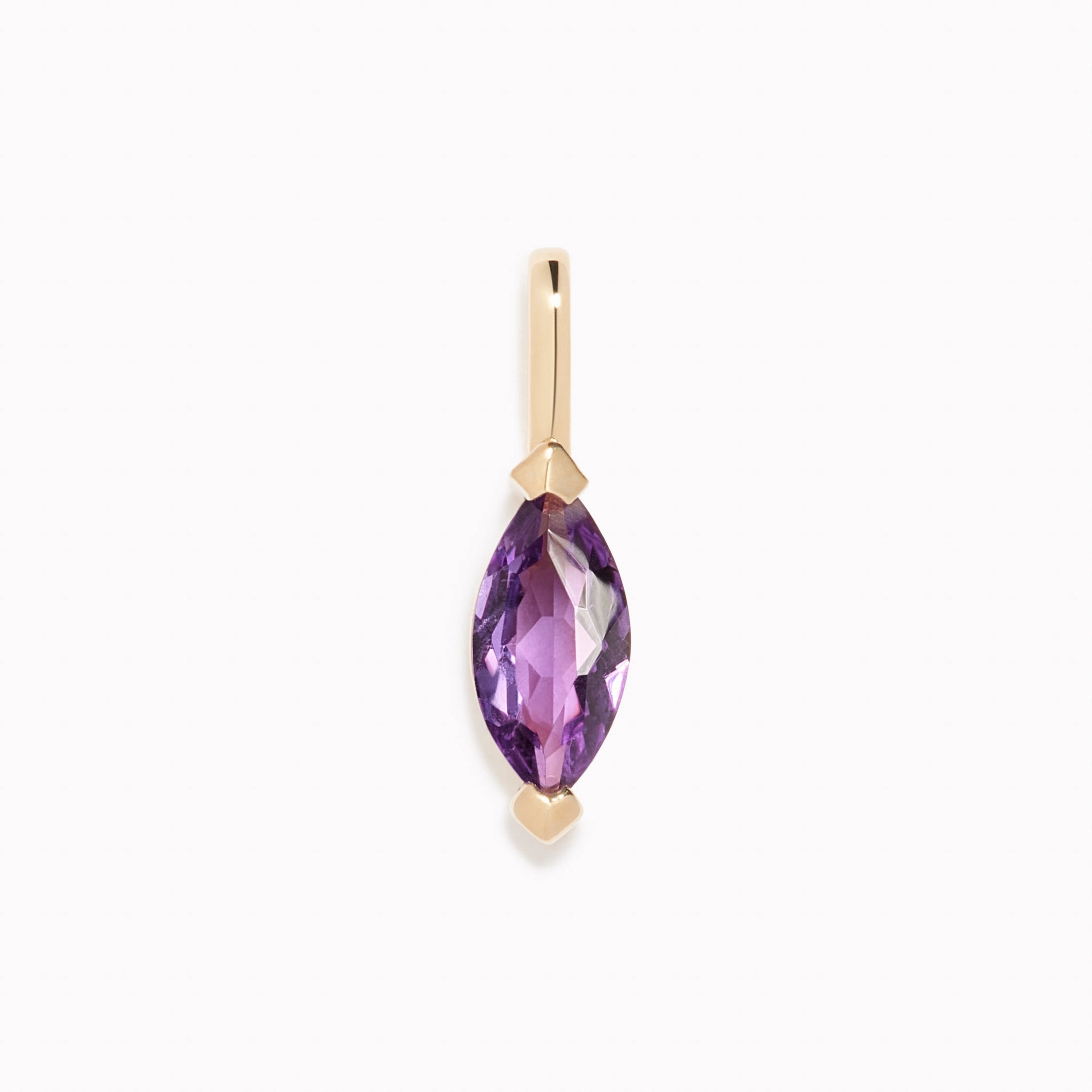February Birthstone Pendant 14k Gold - Amethyst Handcrafted Touch Trendy Accessory