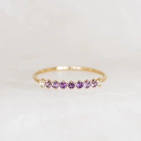 February Birthstone Ring 14k Gold - Ombre Amethyst Classic Pop