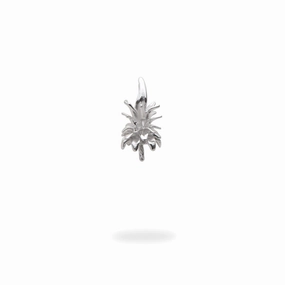 Pick A Pearl Pineapple Crown Pendant in White Gold Chic Sparkle New Arrival
