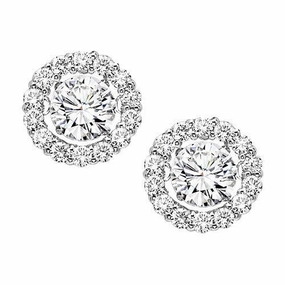 Modern Flair Rhythm Of Love Diamond Stud Earrings 1/2 Ct 14K White Gold