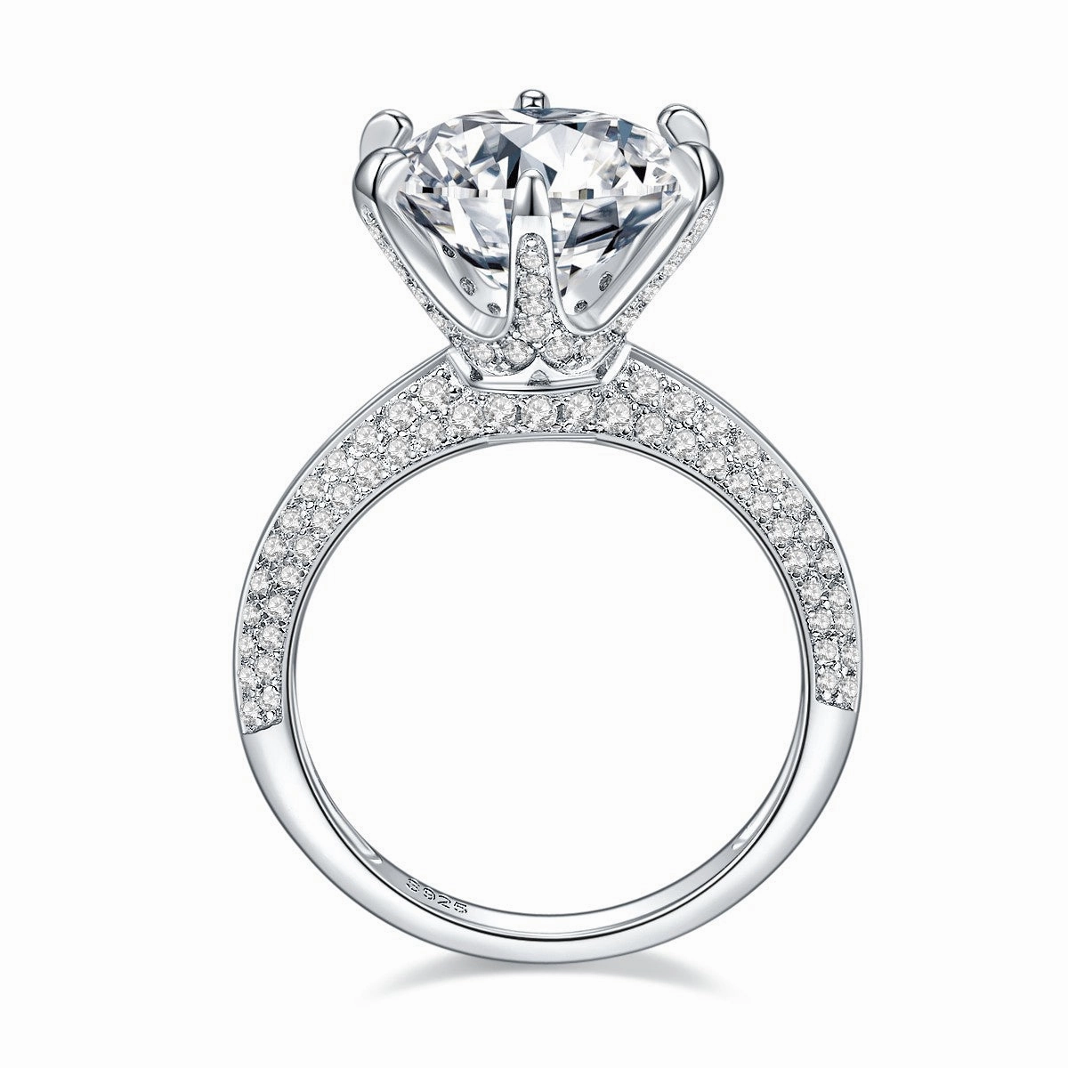 Glam Mode Round Brilliant Solitaire Diamond Engagement Ring | S925 | Moissanite