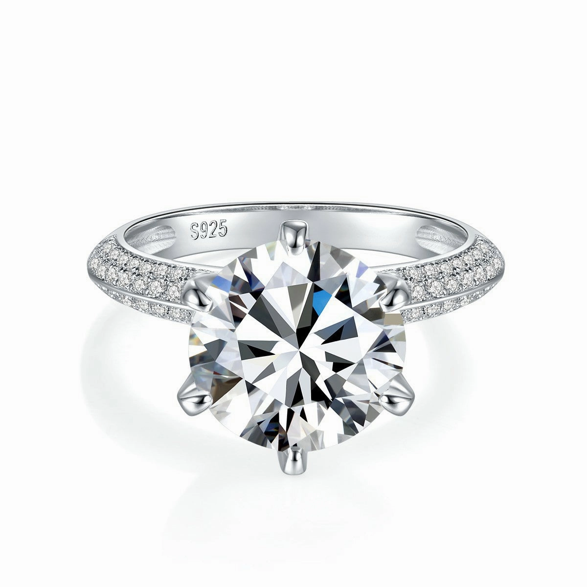 Luxury Jewelry Round Brilliant Solitaire Diamond Engagement Ring | S925 | Moissanite