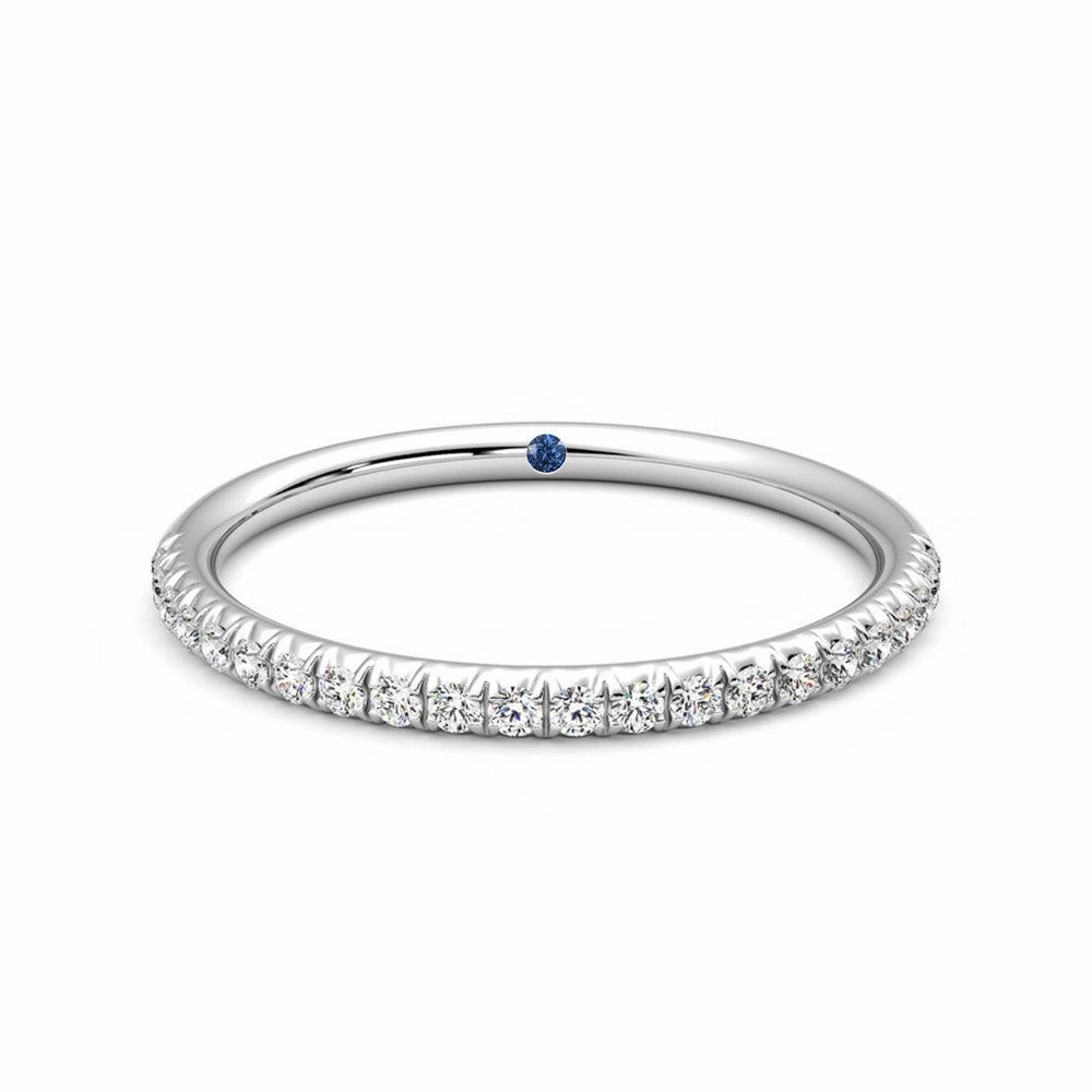 Half Eternity Pav?? Set Moissanite Wedding Band with Anniversary Stone Accent Glamorous Gem