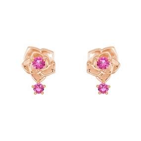 Classic Edge Modern Style "Blossom of Hope" Breast Cancer Awareness Rose Earrings