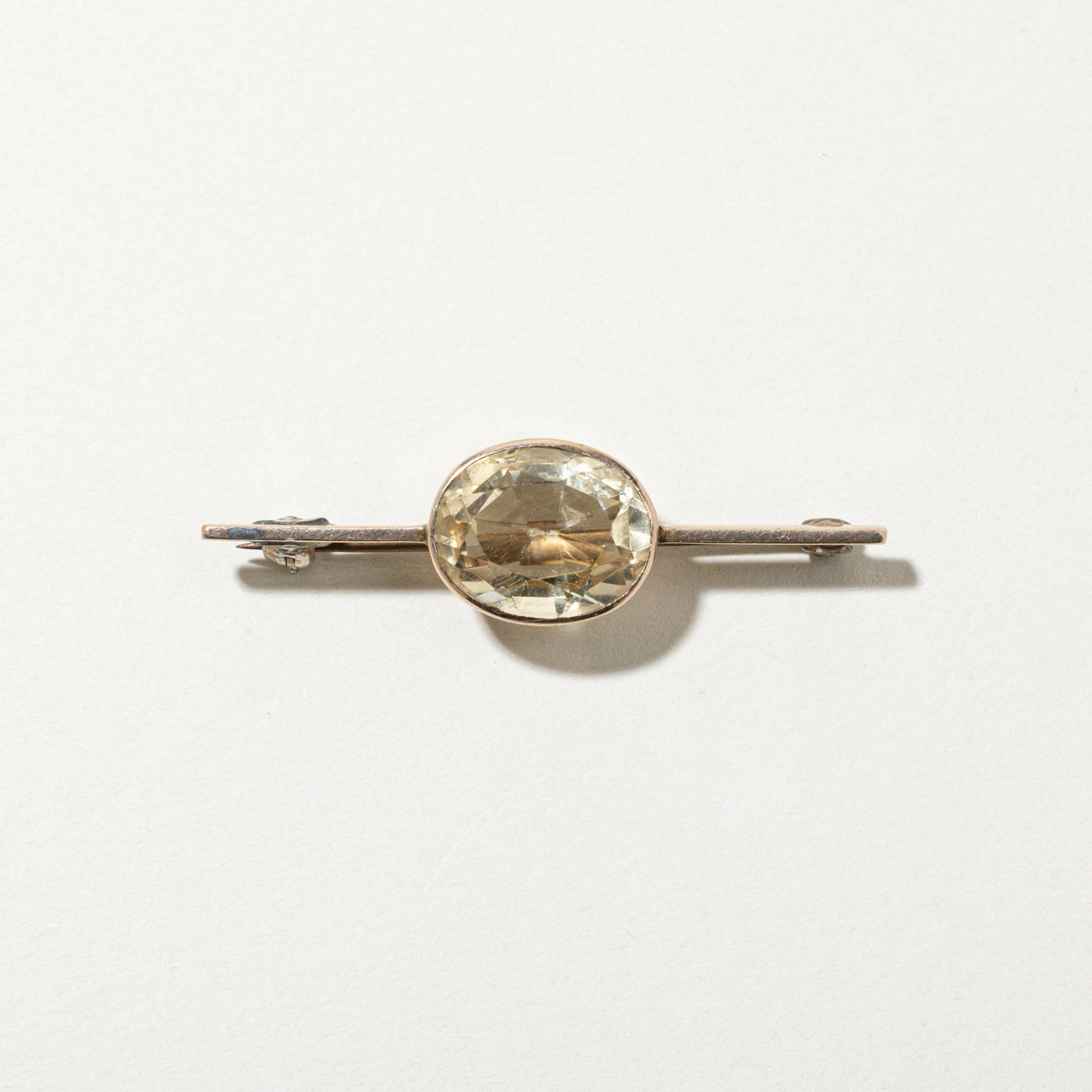 East West Bezel Set Citrine Brooch | 5.85ct Dazzling Detail Shiny Layer