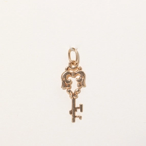 14k Yellow Gold Key Charm Sleek Glow All Day Look