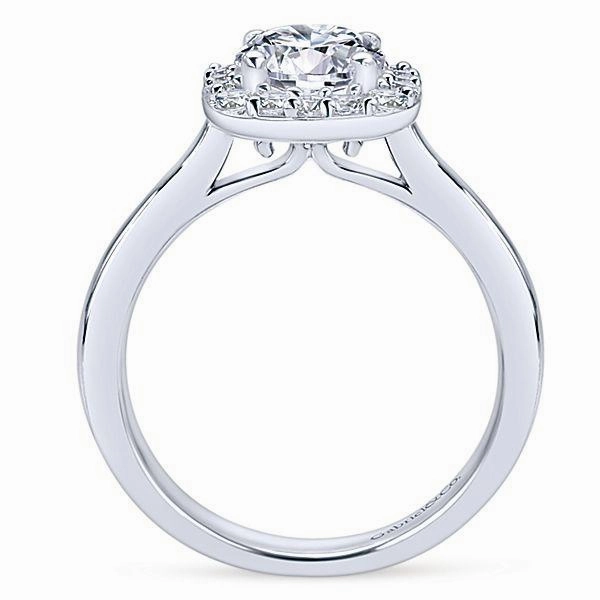 Secure Embellishment Malleable Metal Cushion Polished Shank Halo Diamond Ring .27Cttw 14K Gold  75A