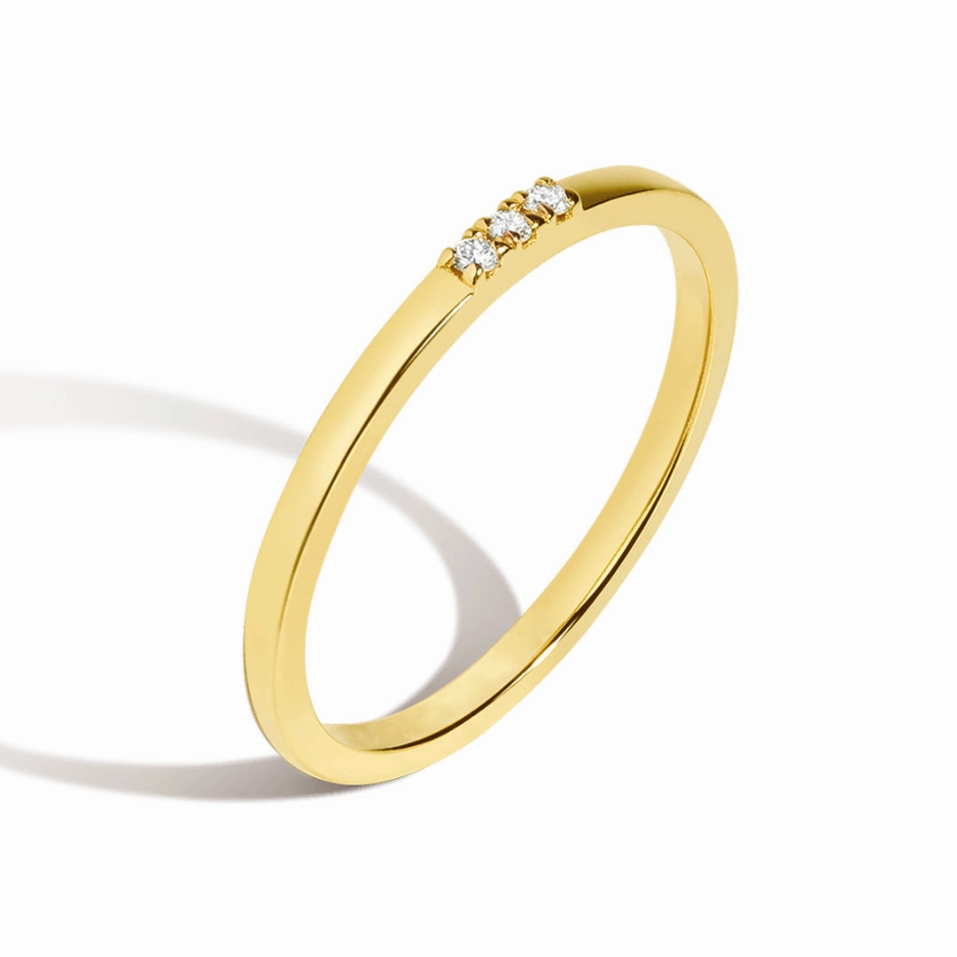 Youthful Twist Three Stone Pave Promise Ring