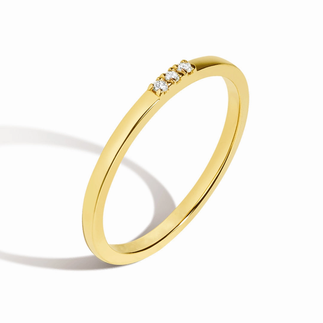 Timeless Piece Three Stone Pave Promise Ring