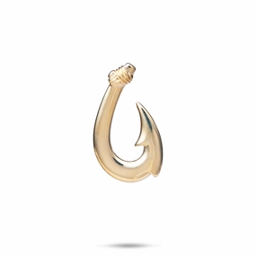 Fish Hook Pendant in Gold - 24mm Luxury Ready Shimmering Highlight