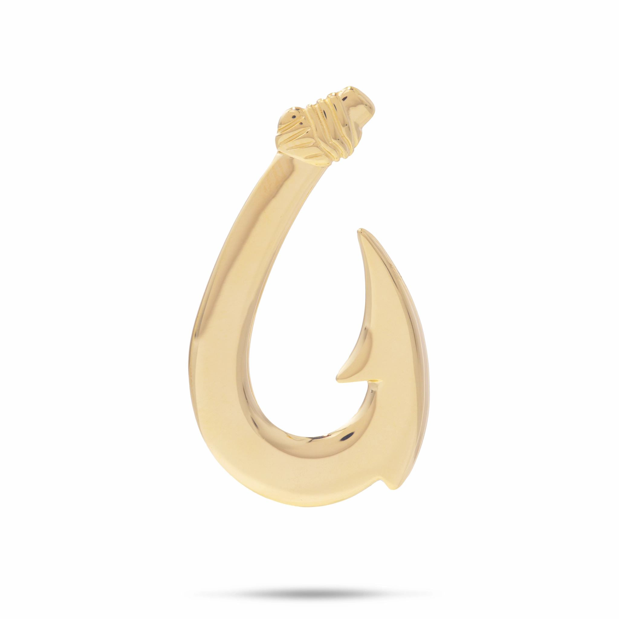 Fish Hook Pendant in Gold - 35mm Precious Jewelry Pieces Dainty Shine