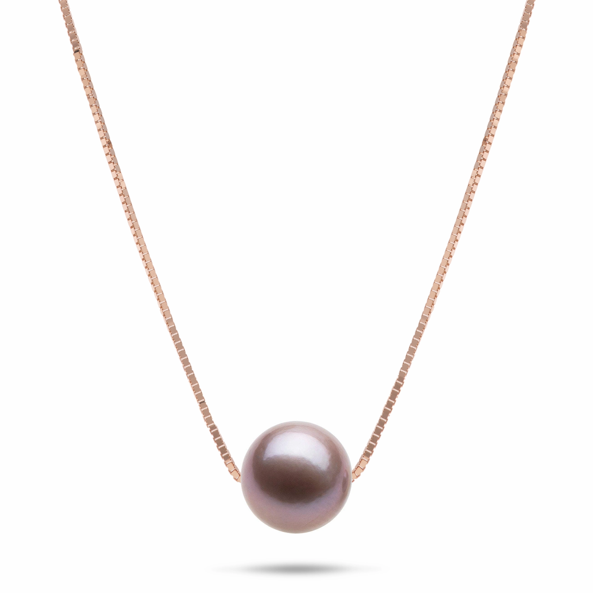 Timeless Accessories 16-18" Adjustable Freshwater Lilac Pearl Necklace in Rose Gold - 9-10mm