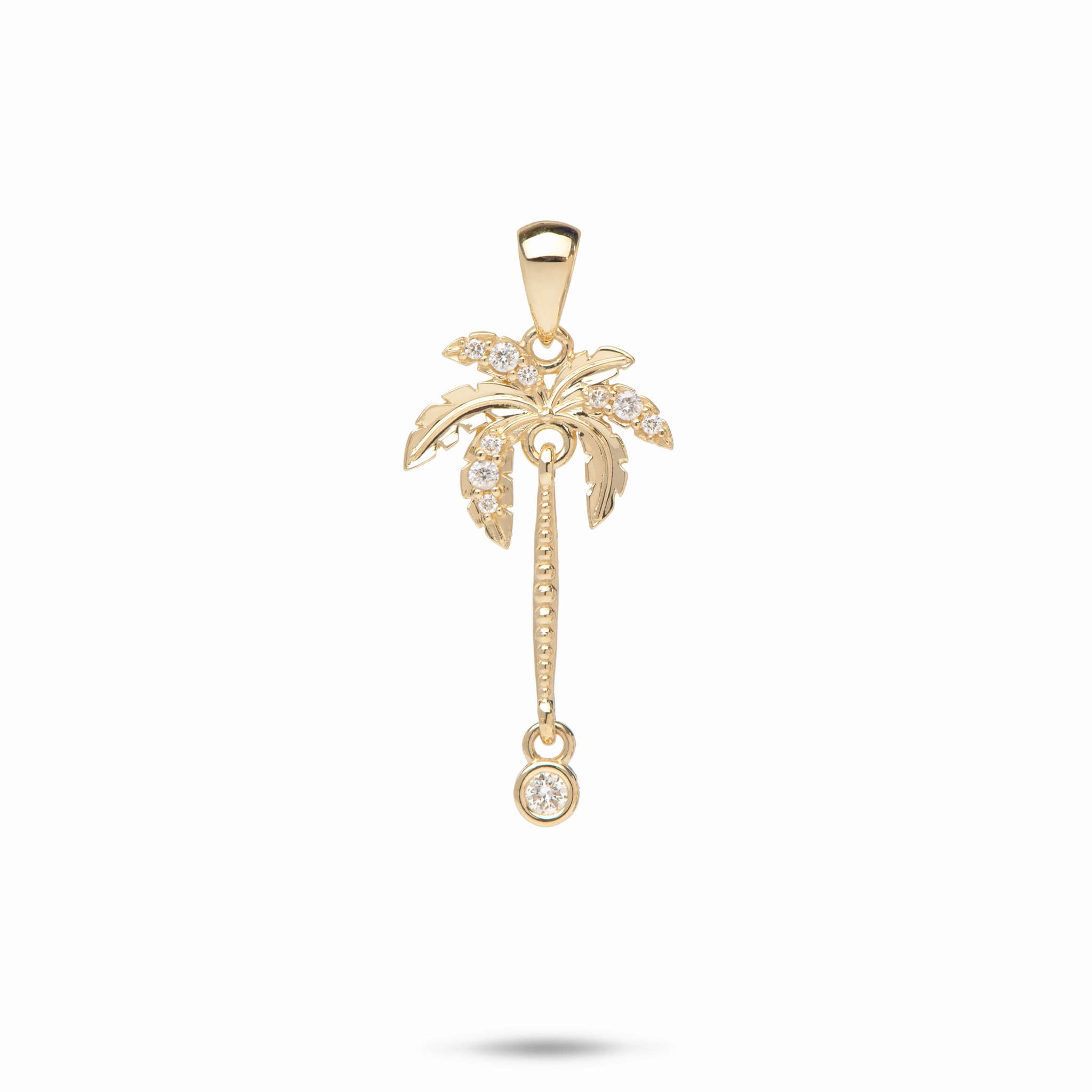 Paradise Palms - Palm Tree Pendant in Gold with Diamonds - 24mm Luxury Gift