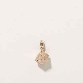 10k Yellow Gold Dice Charm Perfect Sparkle Evening Feature