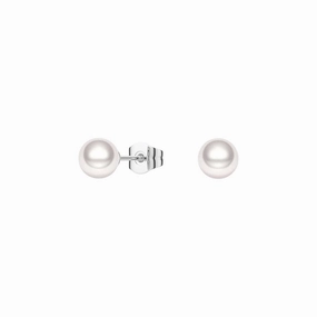 Festive Wear Lively Detail 6mm Solitaire Freshwater Cultured Pearl Stud Earrings