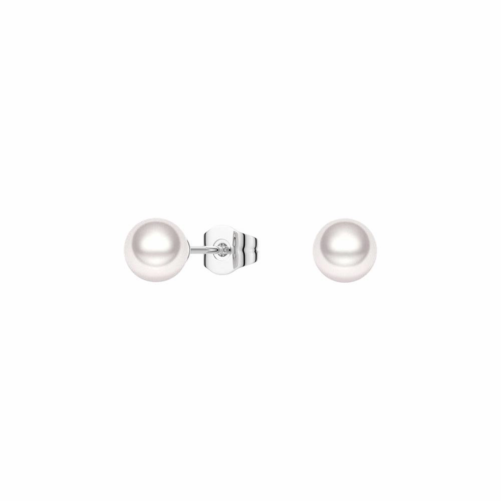 Festive Wear Lively Detail 6mm Solitaire Freshwater Cultured Pearl Stud Earrings