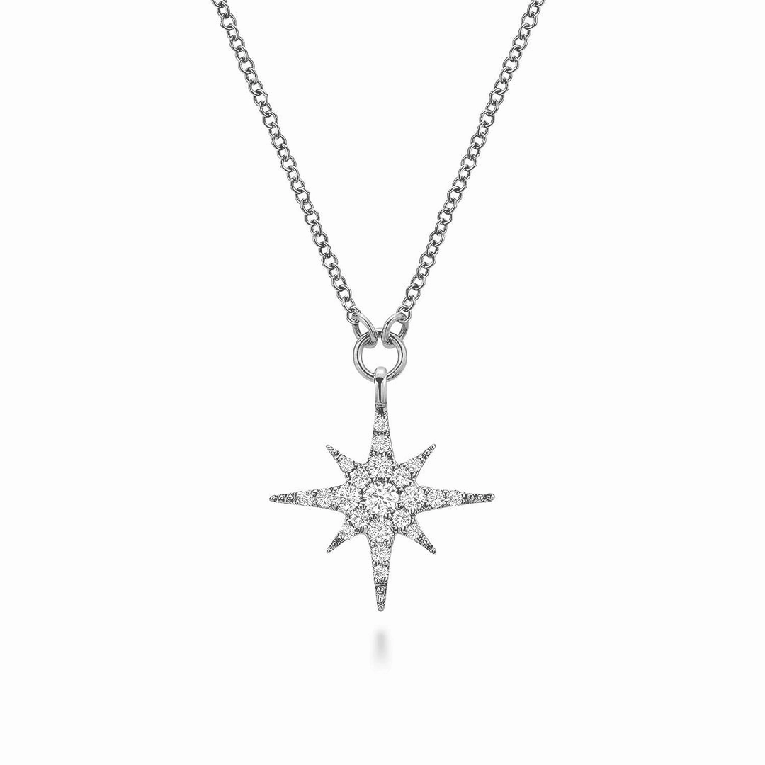 Soft Glow Up Starburst Moissanite Pendant Necklace
