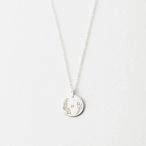 Luminous Detail Floral Frame Necklace - Sterling Silver and Gold Fill