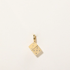 Flush Set Diamond Six Sided Dice Charm | 0.10ctw | Understated Shine Dazzling Jewelry