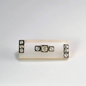 Distinctive Jewelry Pieces Art Deco Diamond & Camphor Glass Brooch | 0.86 ctw |