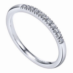 French Pave Diamond Band .10 Cttw 14K White Gold Contemporary piece Low-Cost Decoration