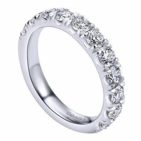 Fantastic Item Formal Fashion French Pave Diamond Band 1.50 Cttw 14K White Gold