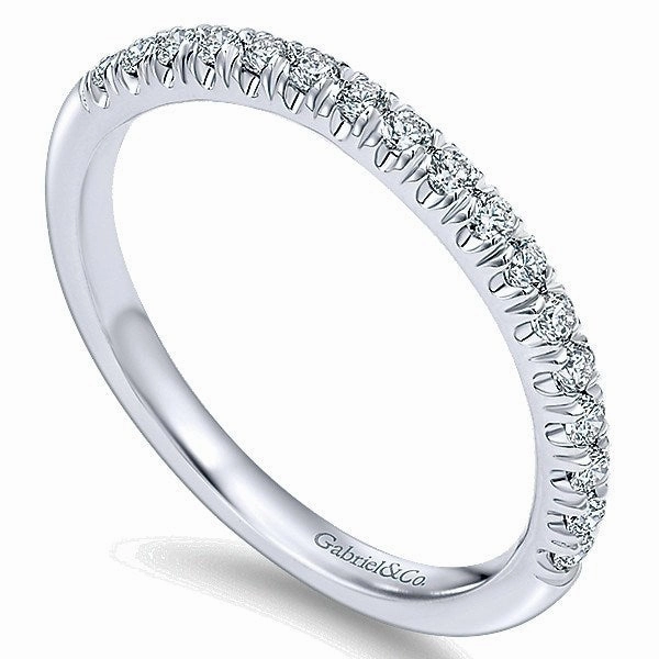 French Pave Set Diamond Band .23 Cttw 14K White Gold 210B Traditional Token