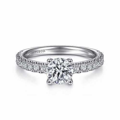 Amira - 14K White Gold Round Diamond Engagement Ring Glamorous Gem spring fashion