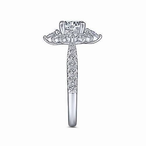 Starlight Halo Diamond Ring .92 Cttw 14k White Gold 584A All Purpose Affordable Luxury