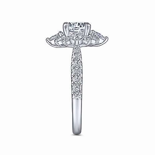 Prom Accessory Smart Accessory Starlight Halo Diamond Ring .92 Cttw 14k White Gold 584A