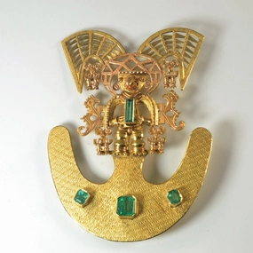 Unique Heavy Emerald Brooch/Pendant | 2.56ctw | Effortless Design Cool Form