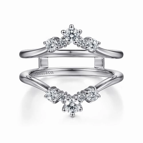 Elegant Charm Gabriel & Co | 14K White Gold Diamond Ring Enhancer - 0.5 ct
