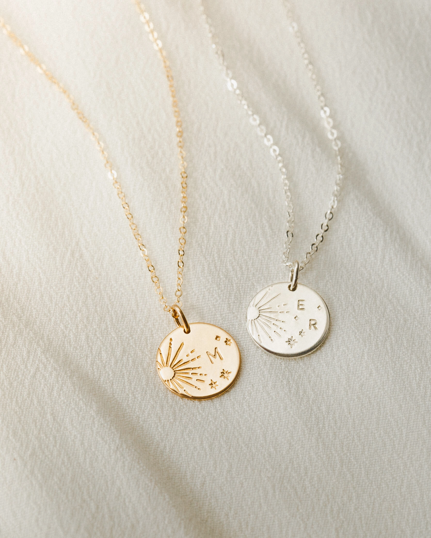 Minimalist Piece Galaxy Initial Necklace