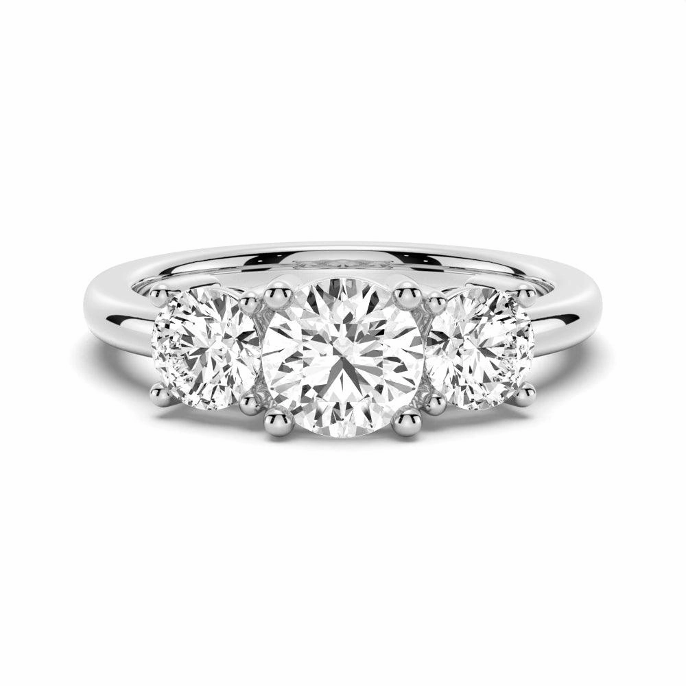 3 Stone Shared Prong Set Moissanite Anniversary Band Cool Layer Anniversary Surprise