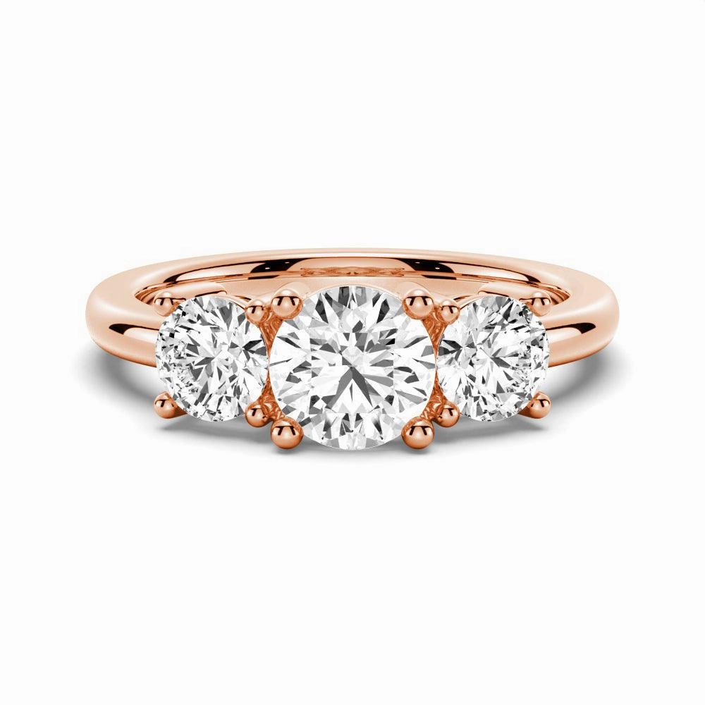 3 Stone Shared Prong Set Moissanite Anniversary Band Night Out Look