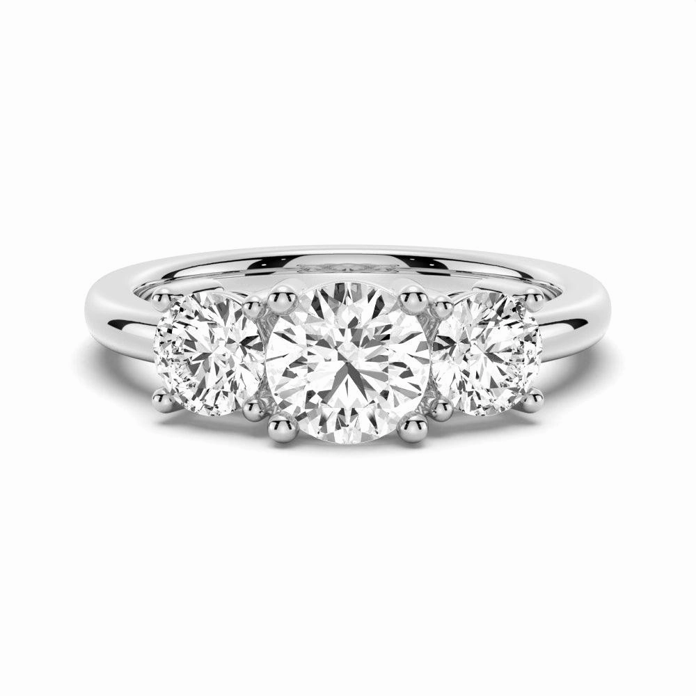 Bold Designs 3 Stone Shared Prong Set Moissanite Anniversary Band