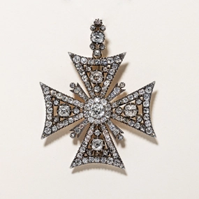 Georgian Era Antique Diamond Huguenot Pendant/Brooch | 3.65ctw | Polished Elegance