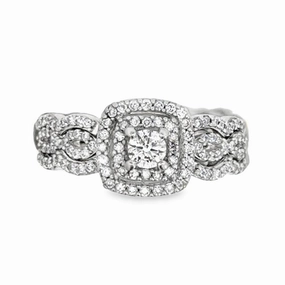 Premium Jewelry Kirkland Jewelry Estate | 10K White Gold Diamond Engagement Ring Set
