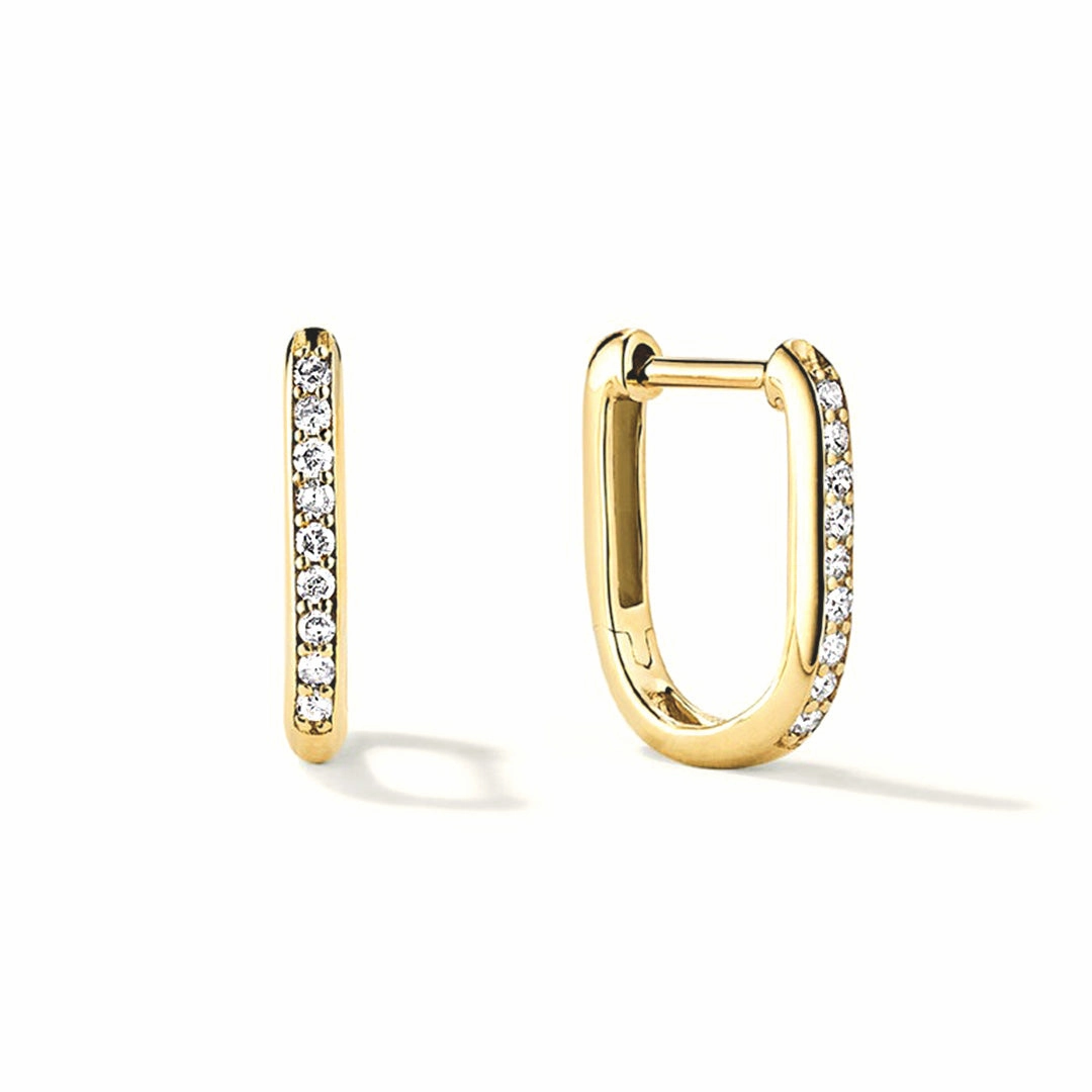 U-Shape Moissanite Paved Huggie Hoop Earrings Charming Radiance Seasonal Pick