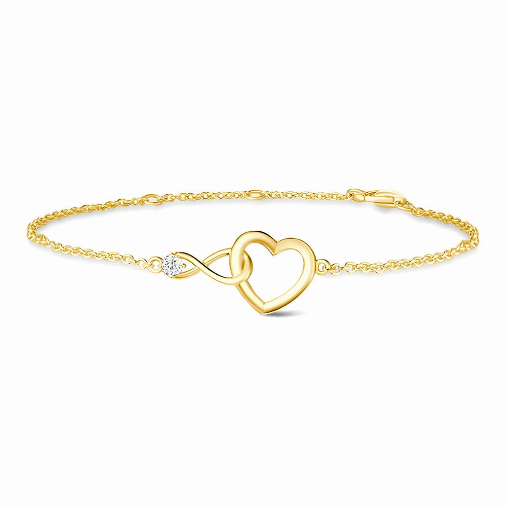 Stunning Piece Interlocking Hearts Diamond Accent Infinity Bracelet