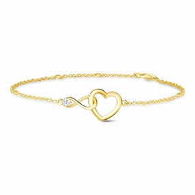 Stunning Piece Interlocking Hearts Diamond Accent Infinity Bracelet