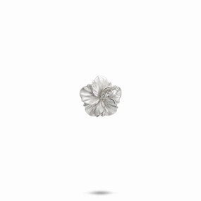 Hawaiian Gardens Hibiscus Pendant in White Gold with Diamonds - 11mm Seasonal Sparkle