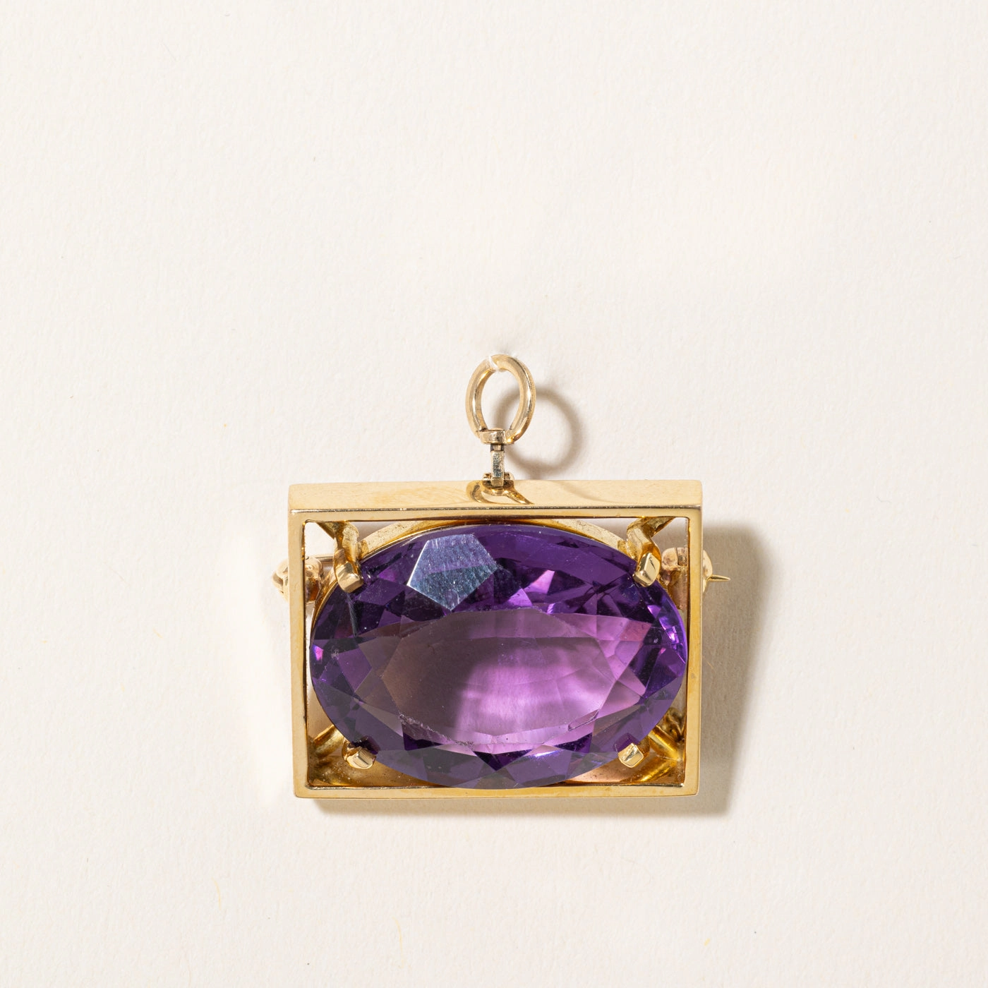 Amethyst Modified Pendant & Brooch | 18.20ct | Radiant Detail Minimal Charm