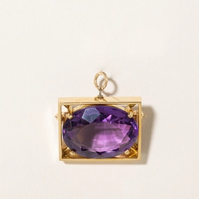 Amethyst Modified Pendant & Brooch | 18.20ct | Radiant Detail Minimal Charm