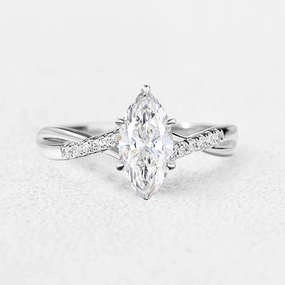 Holiday Party Gifting Moment Marquise Cut Moissanite Classic Infinity Engagement Ring